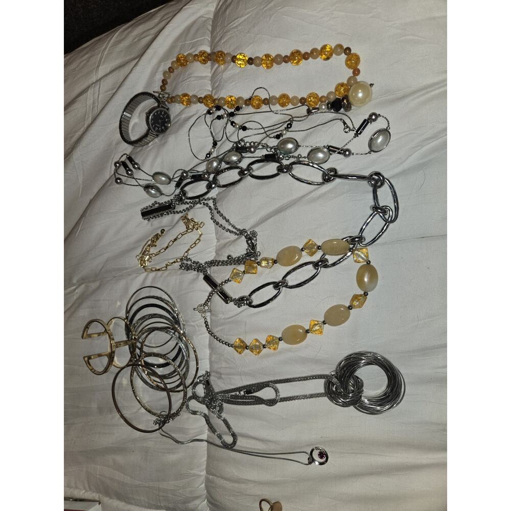 vintage, most signed Mixed Lot Women's Jewelry Necklaces Bracelets Bangles Watch